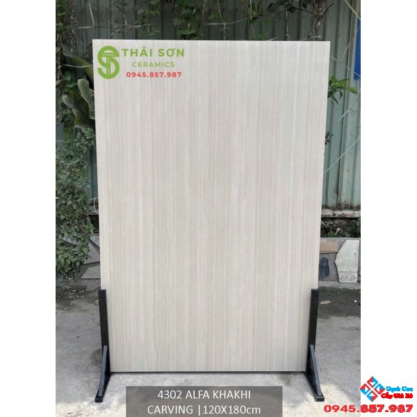 Gạch 120x180 matt caving tông màu kem dòng đá travertine