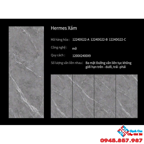 Gạch vân xám 120x240 matt mờ trung quốc