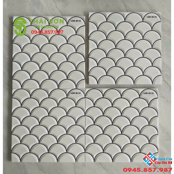 Gạch ốp tường vảy cá trang trí 30x30 cao cấp miền tây