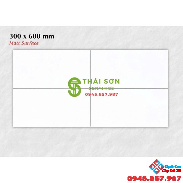 Gạch ốp tường 30x60 apodio màu trắng mờ cao cấp