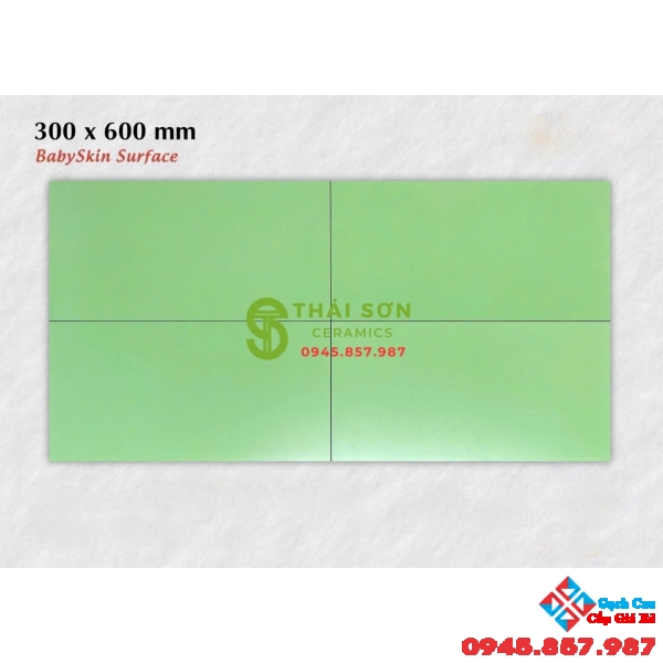 Gạch ốp tường 30x60 apodio màu xanh lá babyskin 