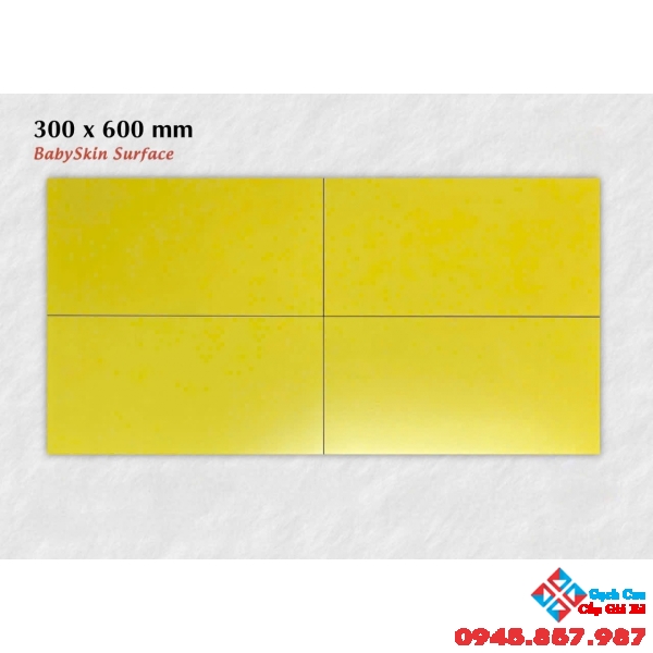 Gạch ốp tường 30x60 apodio màu vàng trơn babyskin
