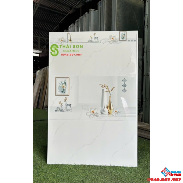 Gạch trắng vân mây 30x60 bóng kiếng hà thanh 