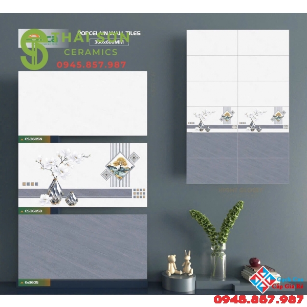 Gạch cmc 30x60 bóng kiếng ốp tường tầng hầm bộ đậm nhạt