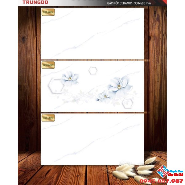 Gạch men ốp tường 30x60 bộ vân trắng mây