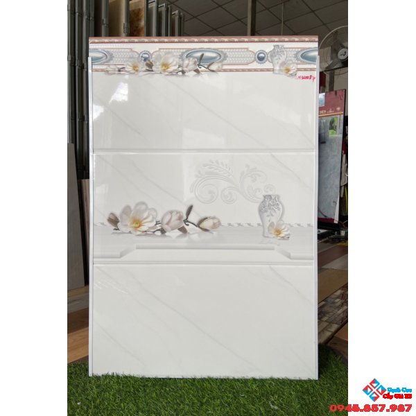 Gạch ốp tường giá rẻ 30x60 trắng mây viền nổi