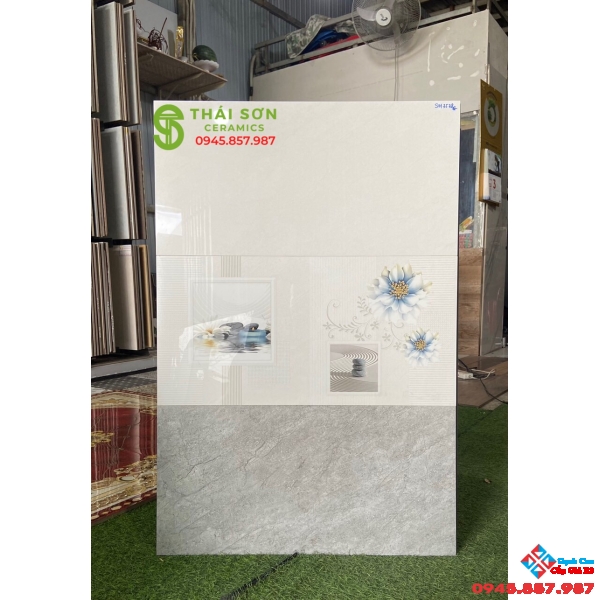 Gạch men bóng tasa ốp tường 30x60 bộ trắng xám cao cấp