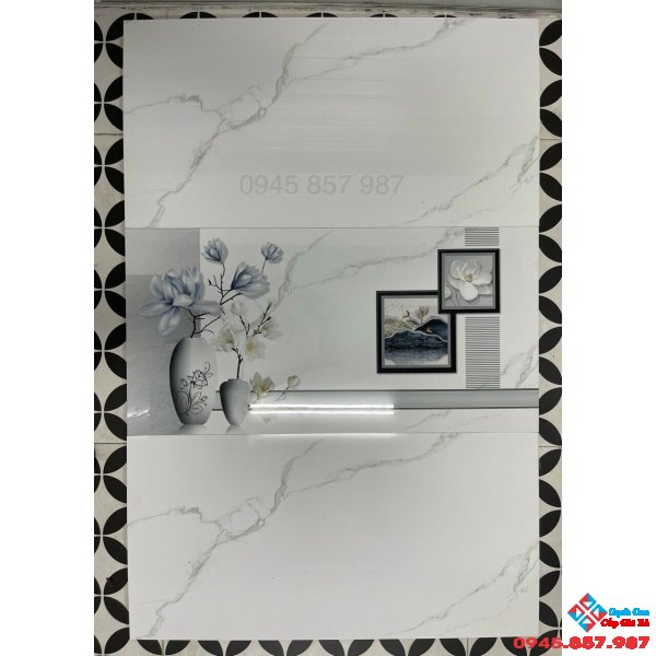 Gạch bóng kiếng 40x80 ốp tường catalan trắng mây