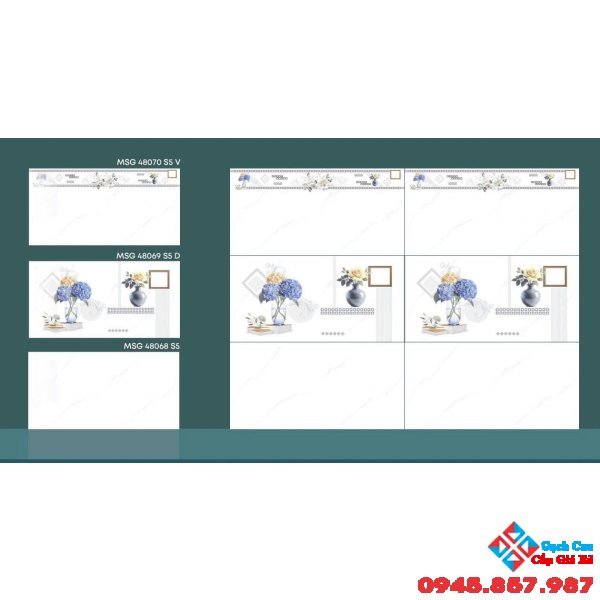 Gạch bóng kiếng 40x80 cmc ốp tường màu trắng mây nhẹ
