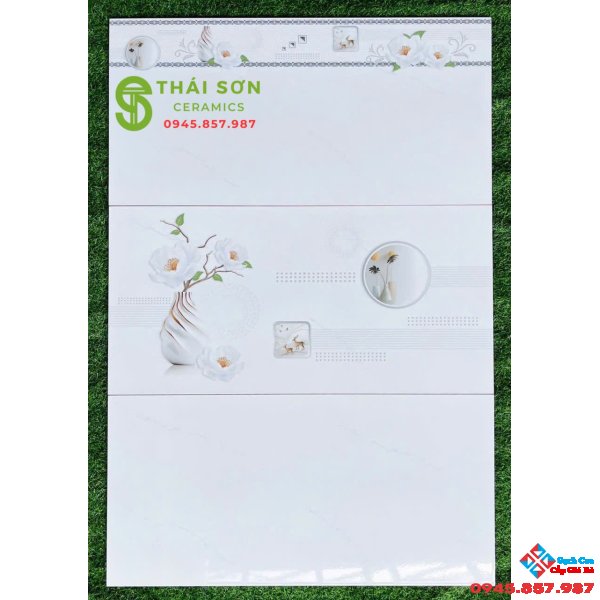 Gạch ốp tường 40x80 phương nam men bóng trắng vân
