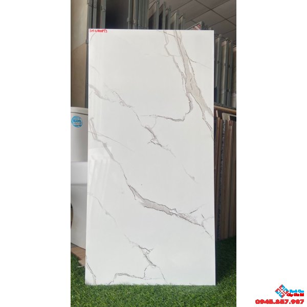 Gạch trung quốc 40x80 ốp tường trắng mây