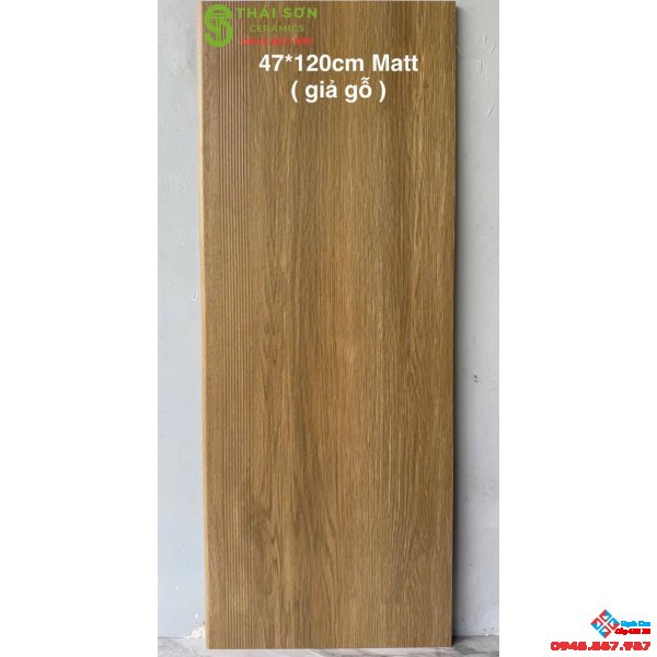 Gạch lát cầu thang giả gỗ 47x120 matt mờ cao cấp