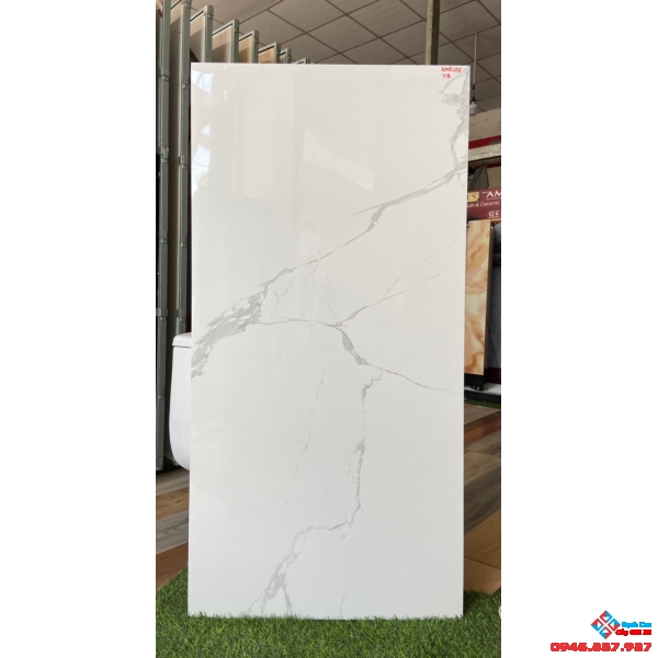 Gạch bóng kiếng vân mây trắng 60x120 cao cấp