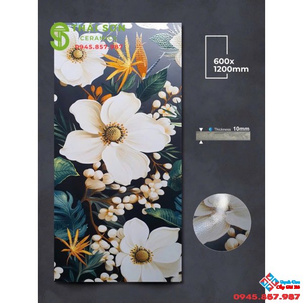 Gạch ốp lát  60x120 apodio hiệu ứng rải hạt họa tiết hoa đẹp
