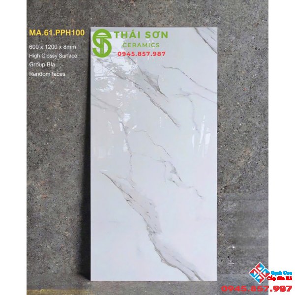 Gạch lát nền 60x120 apodio siêu bóng màu trắng vân xám 