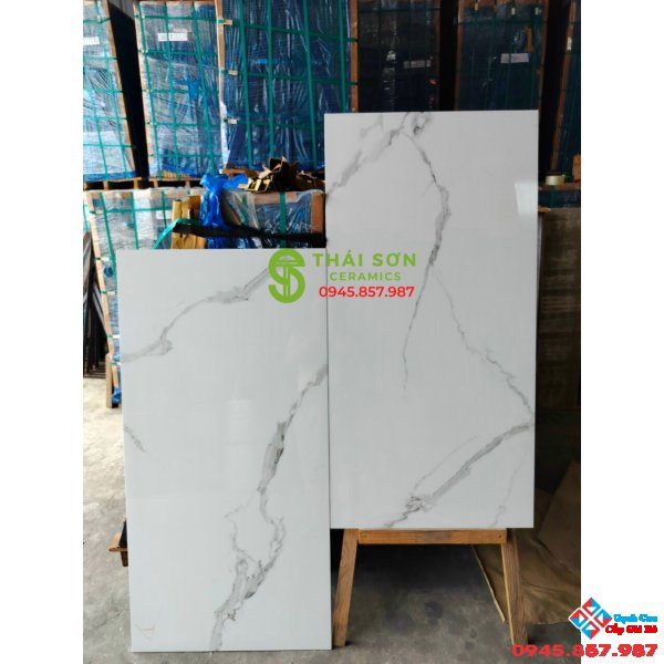 Gạch bóng kiếng 60x120 nhập khẩu vân trắng mây giá tốt