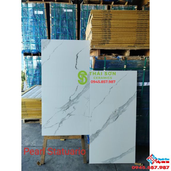 Gạch bóng kiếng nhập khẩu 60x120 cao cấp Pearl Statuario