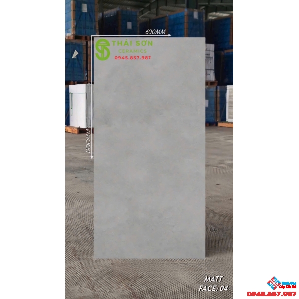 Gạch 60x120 màu xám xi măng matt mờ ấn độ