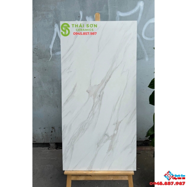 Gạch lát nền matt caving 60x120 trắng mây ấn độ
