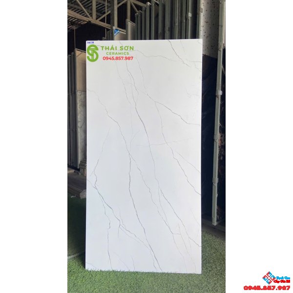 Gạch lát nền ấn độ matt mờ màu trắng vân mây 60x120