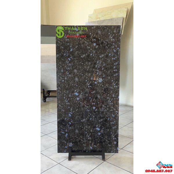Gạch trung quốc 60x120 khắc kim màu xanh kim sa