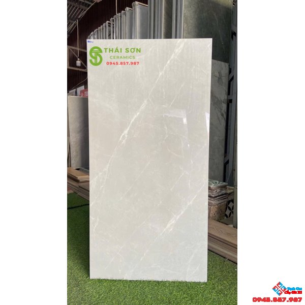 Gạch vicenza 60x120 bóng kiếng màu xám vân mây