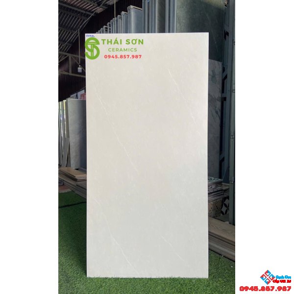 Gạch vicenza 60x120 lát nền màu kem bề mặt mờ 