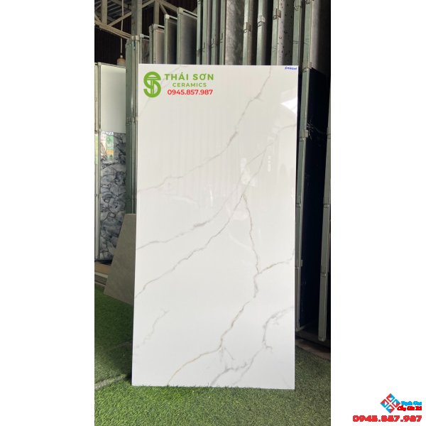 Gạch viglacera trắng vân 60x120 lát nền bóng kiếng
