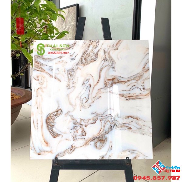 Gạch lát nền vân cẩm thạch 60x60 bóng kính cmc