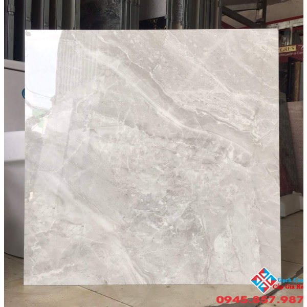Gạch lát nền 60x60 bóng kiếng vân xám giá rẻ