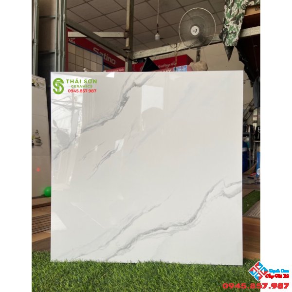 Gạch lát nền trắng mây 60x60 bóng kính catalan