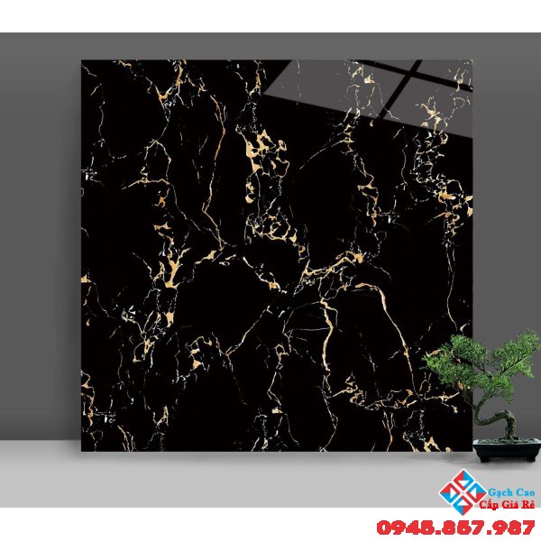 Gạch bóng kiếng đen vân cam 60x60 catalan