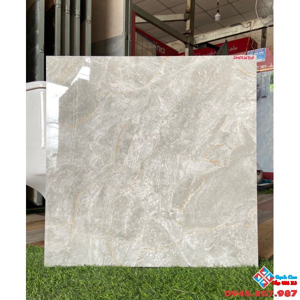 Gạch lát nền 60x60 bóng kiếng xám vân