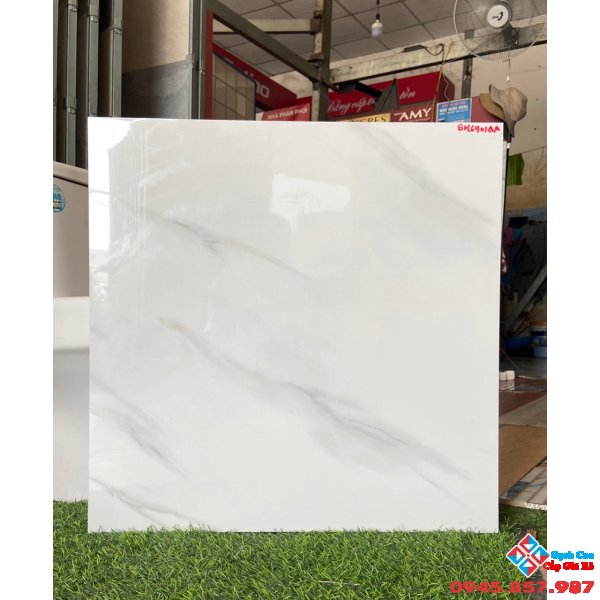 Gạch lát nền 60x60 bóng kiếng trắng vân