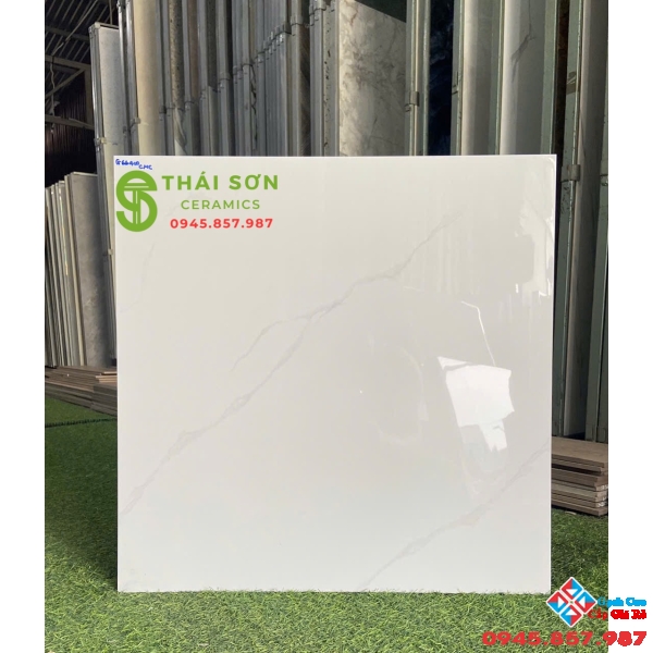 Gạch cmc bóng kiếng 60x60 lát nền màu trắng mây