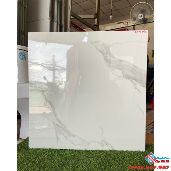 Gạch bóng kiếng vân mây trắng 60x60 lát nền