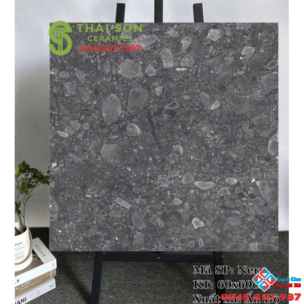 Gạch terrazzo lát nền quán bar 60x60 matt mờ