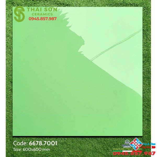 Gạch đơn sắc 60x60 bóng kiếng xanh lá cao cấp