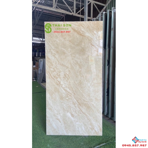 Gạch vân đá vàng tasa 80x160 lát nền bóng kiếng