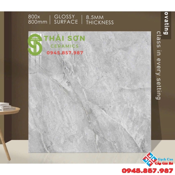 Gạch lát nền 80x80 ấn độ vân xám bóng kiếng cao cấp