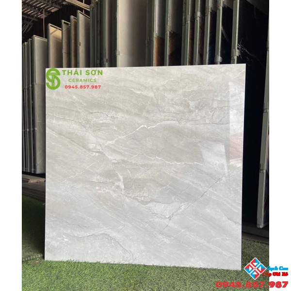 Gạch fushita lát nền 80x80 vân xám bóng kiếng