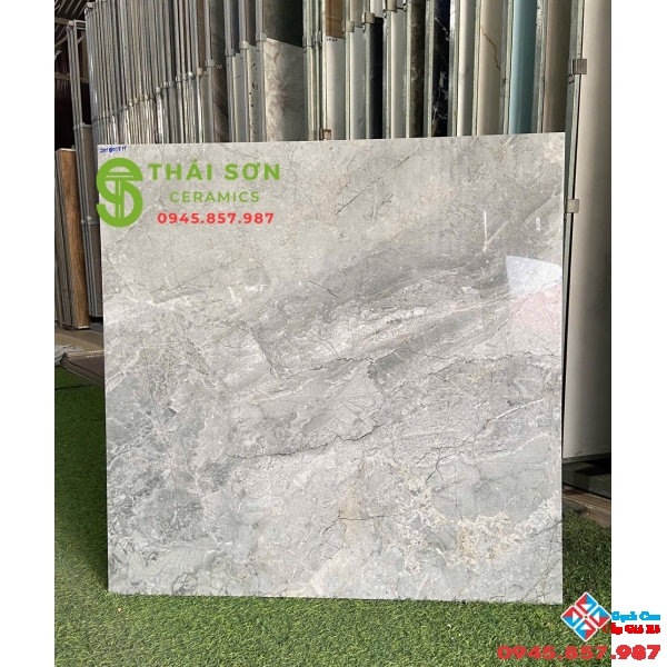 Gạch bóng kiếng VID 80x80 màu xám đậm ốp lát cao cấp