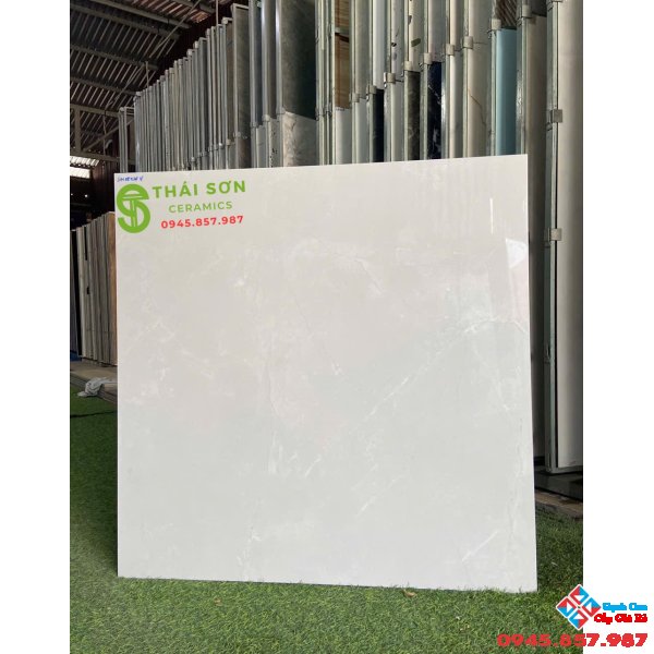 Gạch bóng kiếng VID 80x80 màu xám nhẹ lát nền đẹp