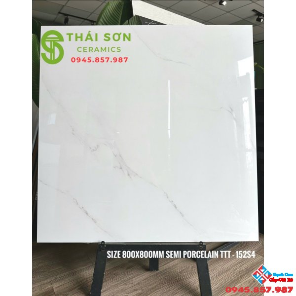 Gạch 80x80 cmc lát nền trắng vân bóng kiếng