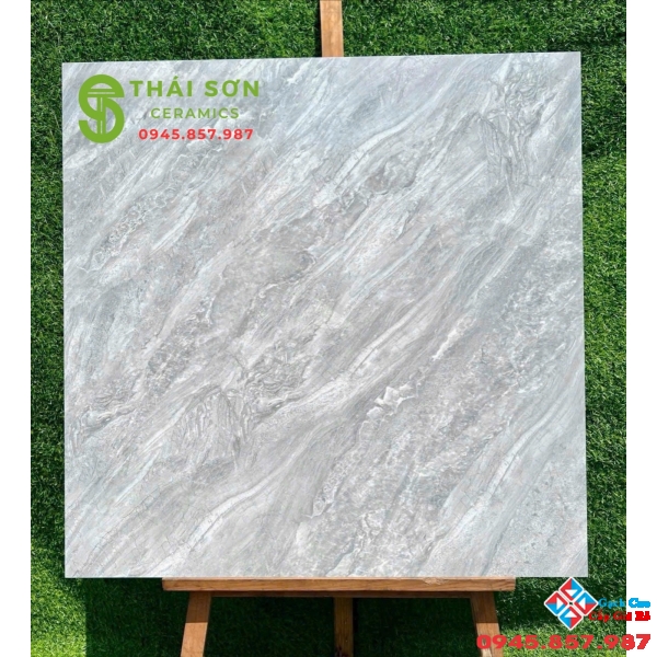 Gạch hà thanh xám vân đá 80x80 bóng kiếng giá rẻ