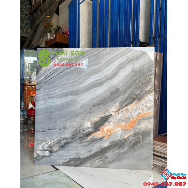 Gạch 80x80 trung quốc khắc kim lát nền màu xám ghi bóng kiếng