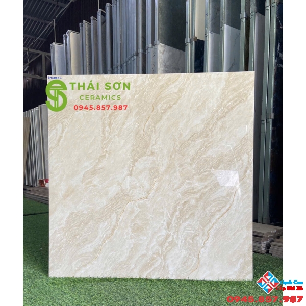 Gạch catalan 80x80 bóng kiếng lát nền màu nâu vân đá