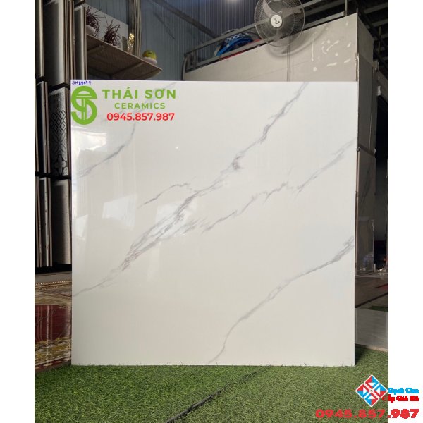 Gạch trắng mây tasa đá bóng kiếng 80x80 cao cấp tại Q4