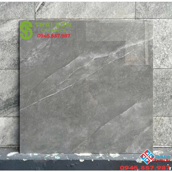 Gạch lát nền viglacera 80x80 vân đá xám đậm bóng kiếng