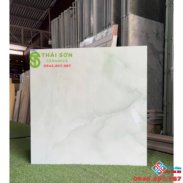Gạch Takao bóng kính 80x80 màu xanh vân đá Onyx